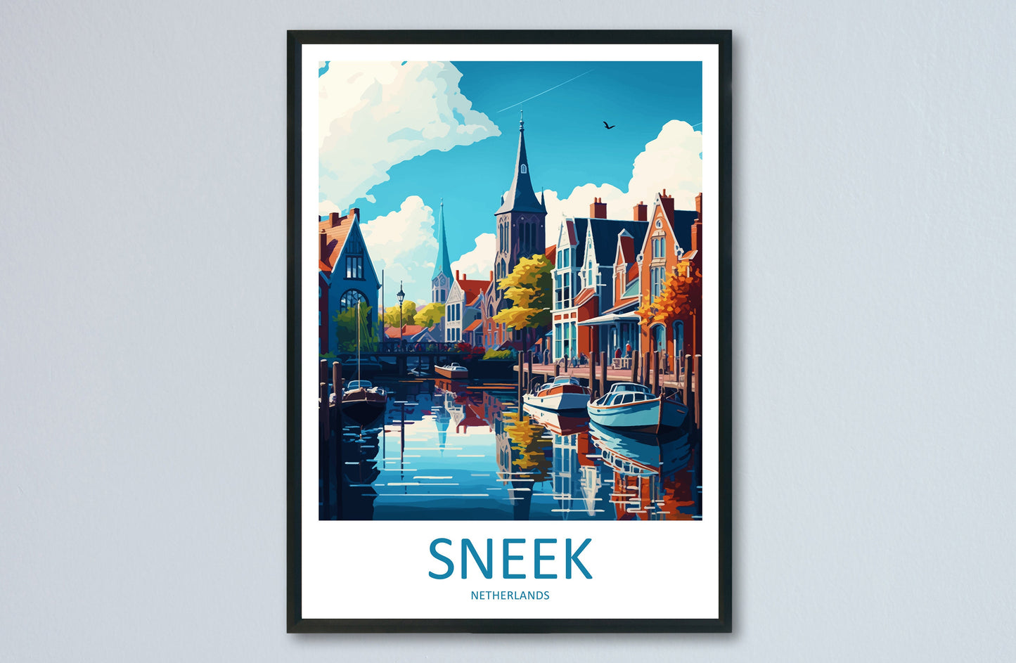 Sneek Travel Print Wall Art Sneek Wall Hanging Home Décor Sneek Gift Art Lovers Netherlands Art Lover Gift Sneek Travel Wall Art