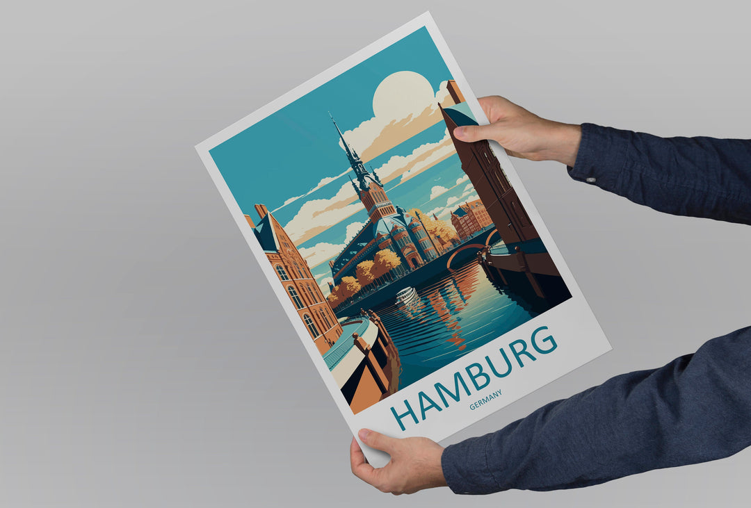 Hamburg Travel Print Wall Art Hamburg Wall Hanging Home Décor Hamburg Gift Art Lovers Germany Art Lover Gift Hamburg Wall Décor Print Gift