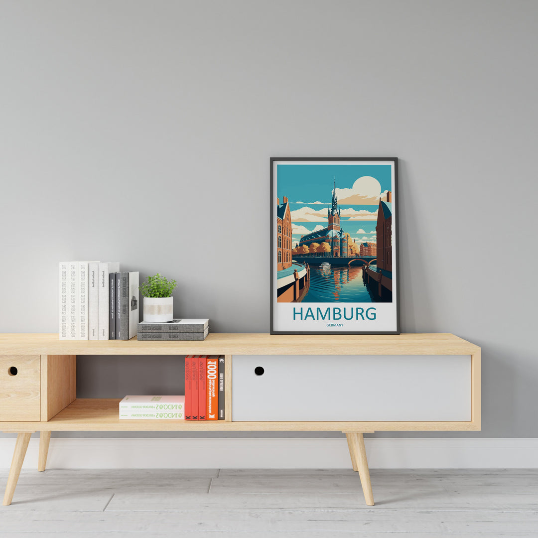 Hamburg Travel Print Wall Art Hamburg Wall Hanging Home Décor Hamburg Gift Art Lovers Germany Art Lover Gift Hamburg Wall Décor Print Gift