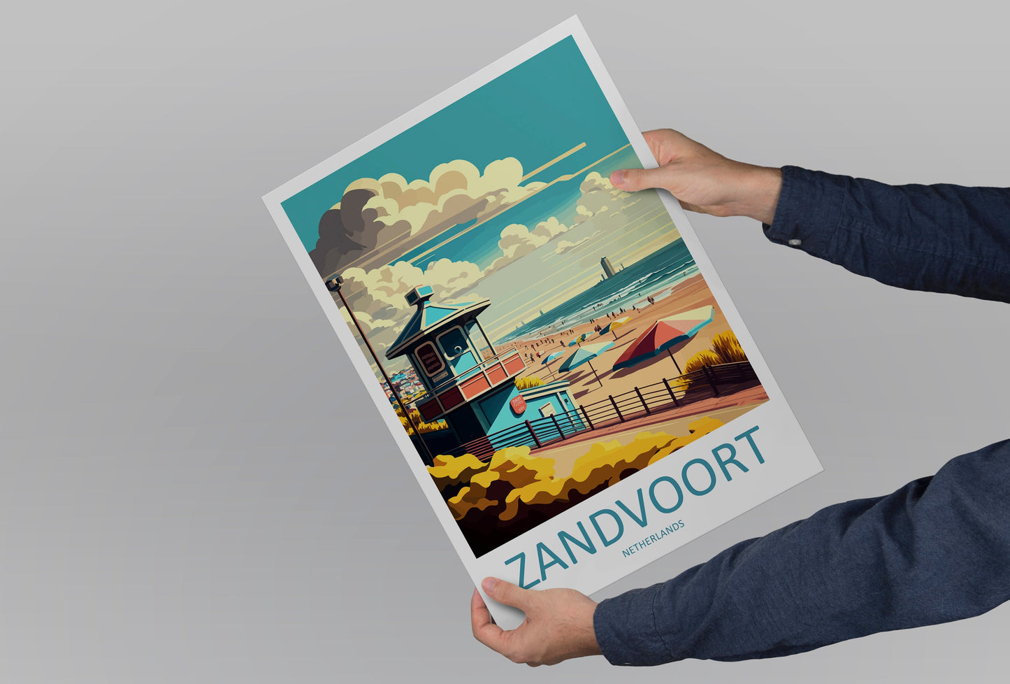 Zandvoort Travel Print Wall Art Zandvoort Wall Hanging Home Décor Zandvoort Gift Art Lovers Netherlands Art Lover Gift Zandvoort Travel Art