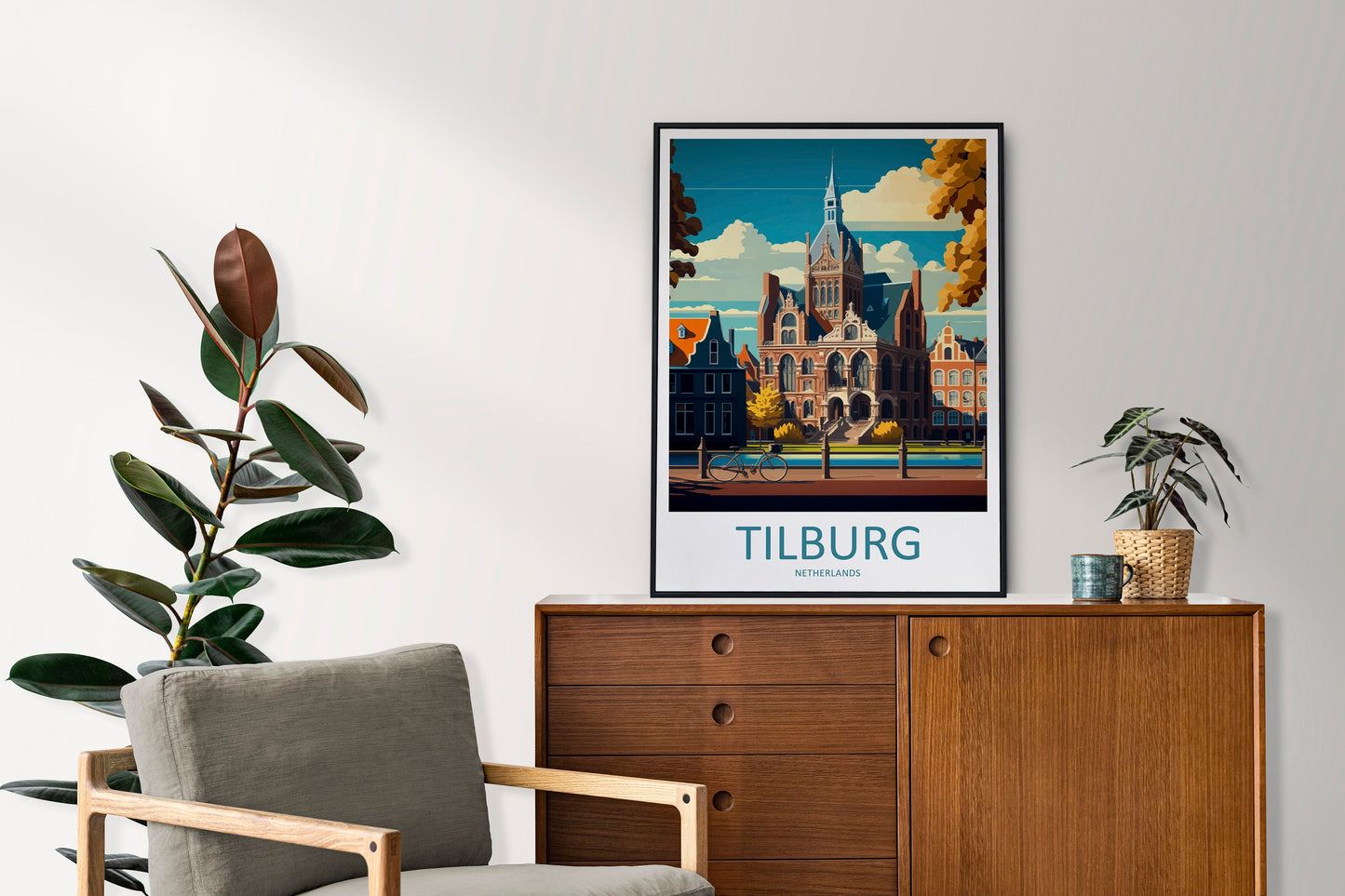 Tilburg Travel Print Wall Art Tilburg Wall Hanging Home Décor Tilburg Gift Art Lovers Netherlands Art Lover Gift Tilburg Travel Art
