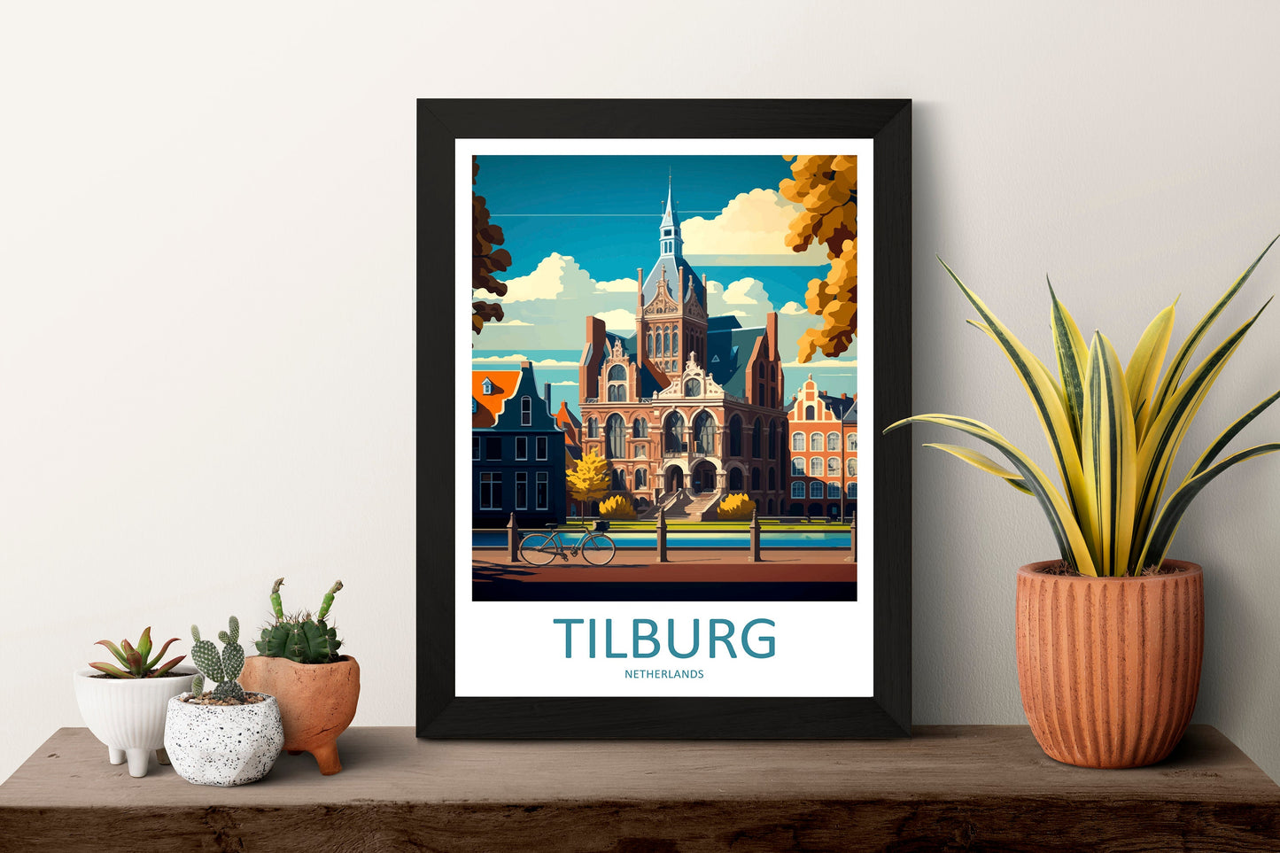 Tilburg Travel Print Wall Art Tilburg Wall Hanging Home Décor Tilburg Gift Art Lovers Netherlands Art Lover Gift Tilburg Travel Art