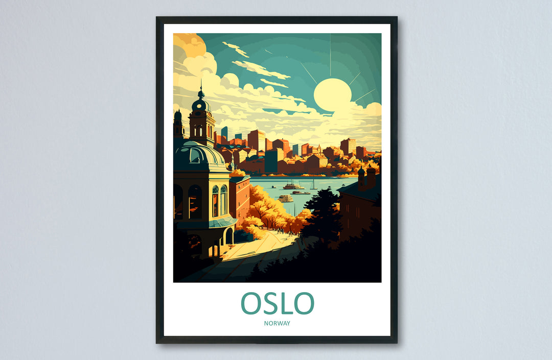 Oslo Travel Print Wall Art Oslo Wall Hanging Home Décor Oslo Gift Art Lovers Norway Art Lover Gift Oslo Travel Art Oslo Wall Decor