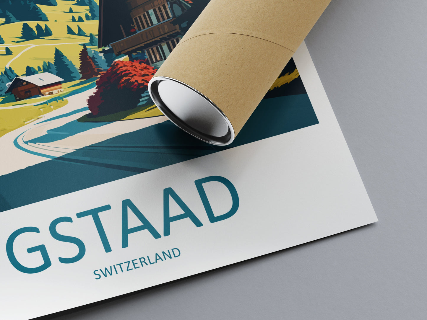 Gstaad Travel Print Wall Art Gstaad Wall Hanging Home Décor Gstaad Gift Art Lovers Switzerland Art Lover Gift Gstaad Travel Art