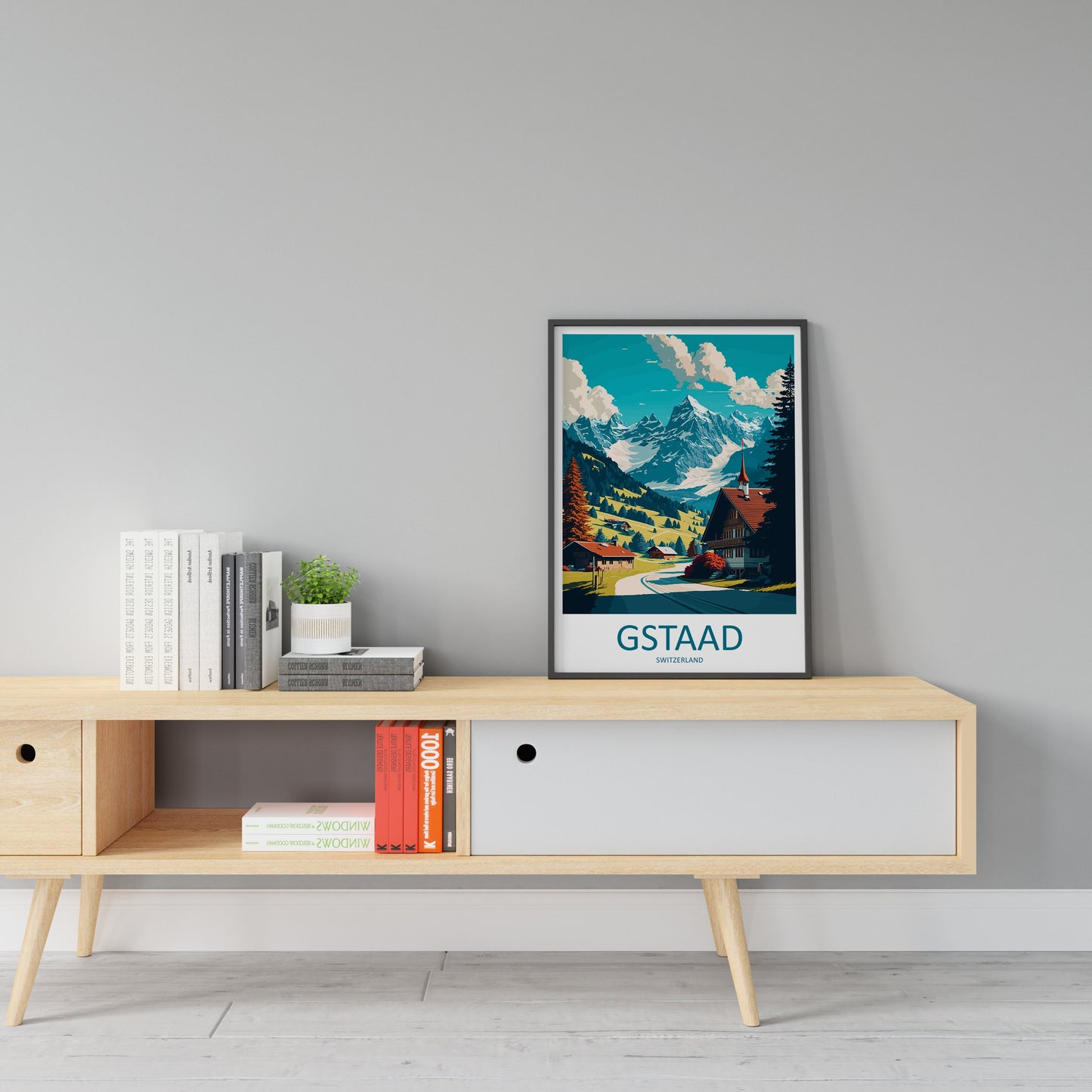 Gstaad Travel Print Wall Art Gstaad Wall Hanging Home Décor Gstaad Gift Art Lovers Switzerland Art Lover Gift Gstaad Travel Art