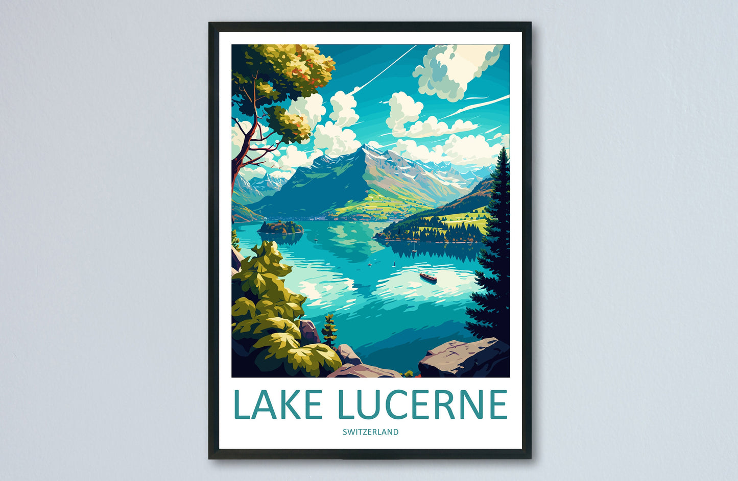 Lake Lucerne Travel Print Wall Art Lake Lucerne Wall Hanging Home Décor Lake Lucerne Gift Art Lovers Switzerland Art Lover Gift Lake Lucerne