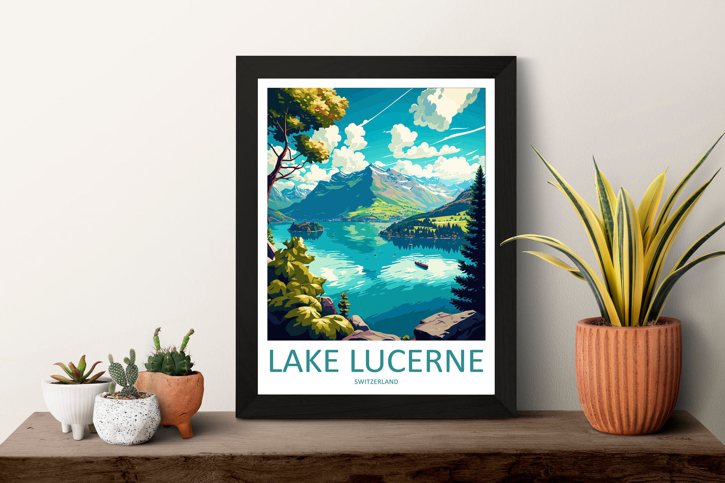 Lake Lucerne Travel Print Wall Art Lake Lucerne Wall Hanging Home Décor Lake Lucerne Gift Art Lovers Switzerland Art Lover Gift Lake Lucerne