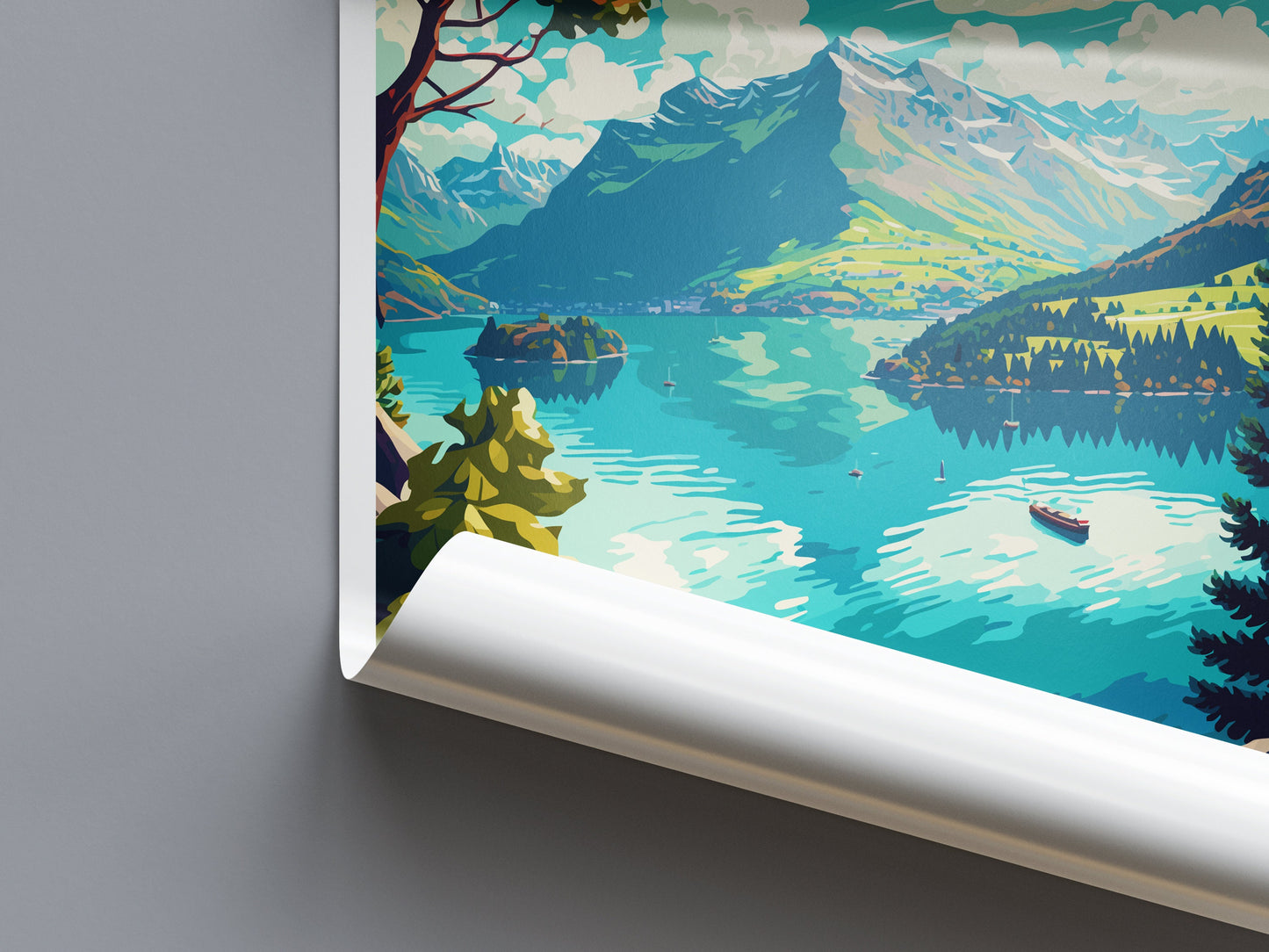 Lake Lucerne Travel Print Wall Art Lake Lucerne Wall Hanging Home Décor Lake Lucerne Gift Art Lovers Switzerland Art Lover Gift Lake Lucerne
