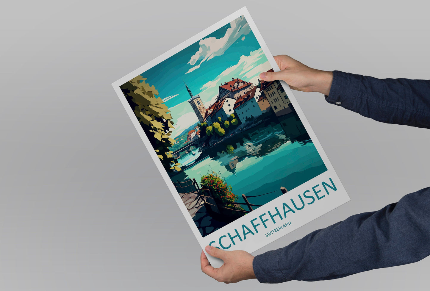 Schaffhausen Travel Print Wall Art Schaffhausen Wall Hanging Home Décor Schaffhausen Gift Art Lovers Switzerland Art Lover Gift Schaffhausen
