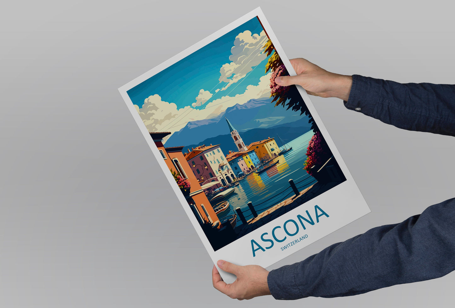 Ascona Travel Print Wall Art Ascona Wall Hanging Home Décor Ascona Gift Art Lovers Switzerland Art Lover Gift Ascona Travel Art