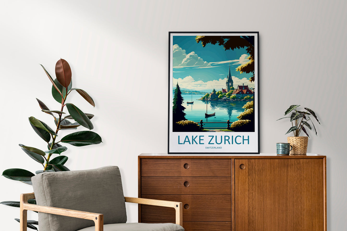 Lake Zurich Travel Print Wall Art Lake Zurich Wall Hanging Home Décor Lake Zurich Gift Art Lovers Switzerland Art Lover Gift Lake Zurich Art