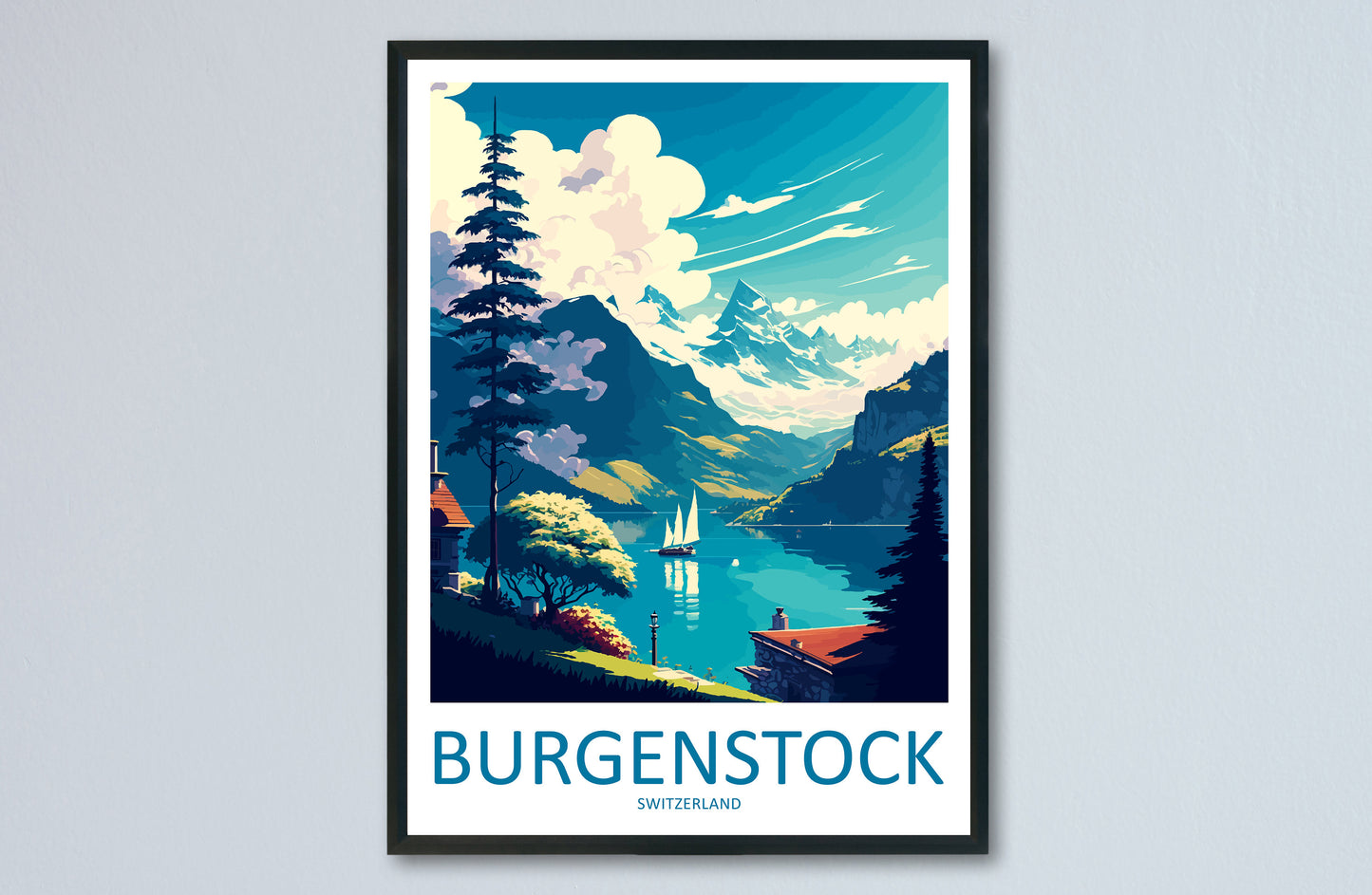 Burgenstock Travel Print Wall Art Burgenstock Wall Hanging Home Décor Burgenstock Gift Art Lovers Switzerland Art Lover Gift Burgenstock