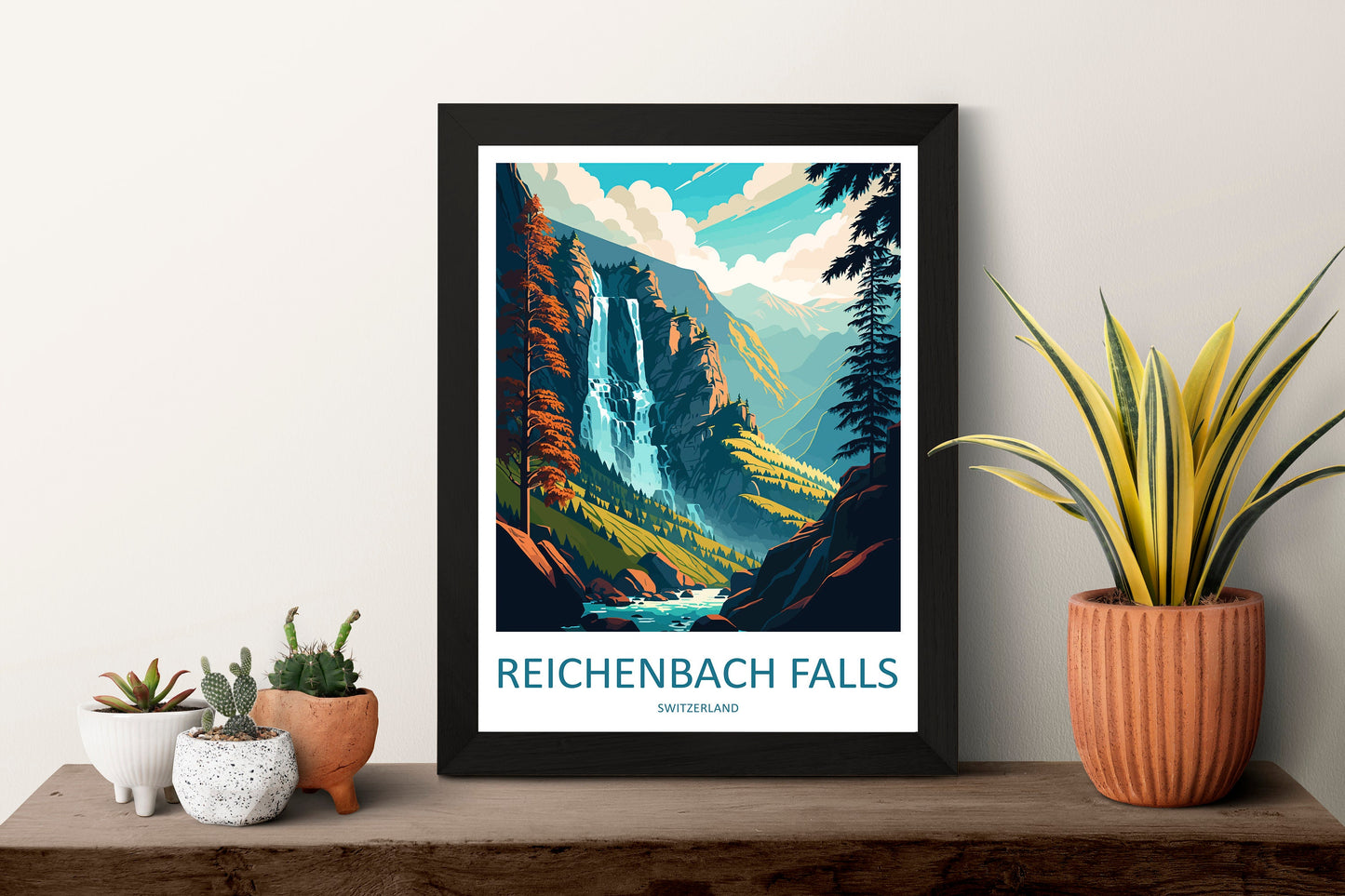 Reichenbach Falls Travel Print Wall Art Reichenbach Falls Wall Hanging Home Décor Reichenbach Falls Gift Art Lovers Switzerland Art Lover