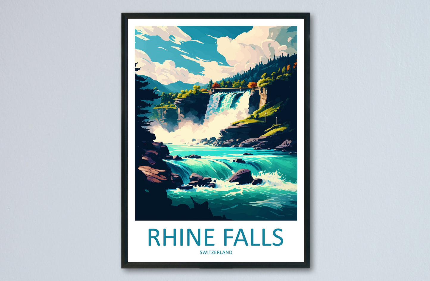 Rhine Falls Travel Print Wall Art Rhine Falls Wall Hanging Home Décor Rhine Falls Gift Art Lovers Switzerland Art Lover Gift Rhine Falls