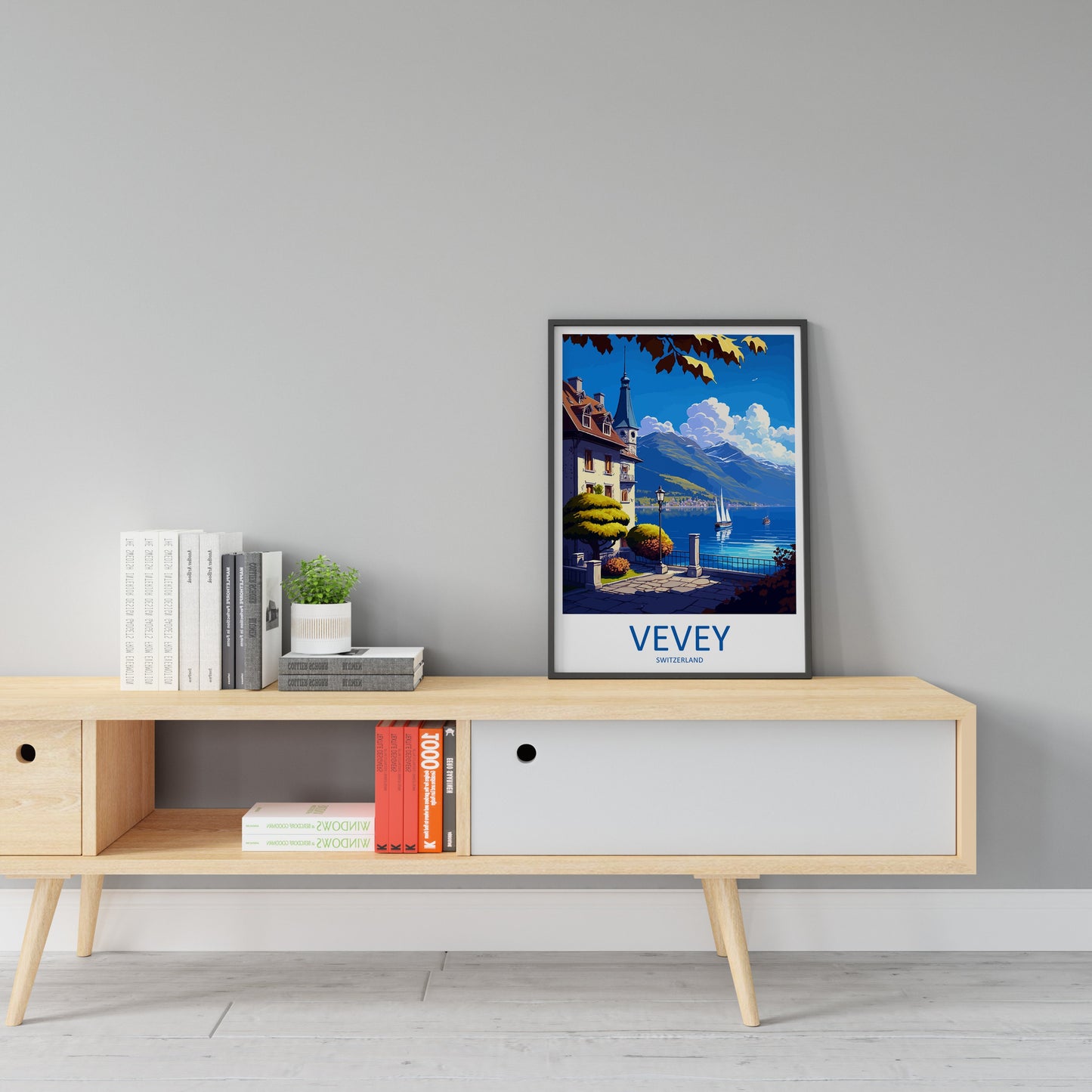 Vevey Travel Print Wall Art Vevey Wall Hanging Home Décor Vevey Gift Art Lovers Switzerland Art Lover Gift Vevey Travel Art Wall Gift
