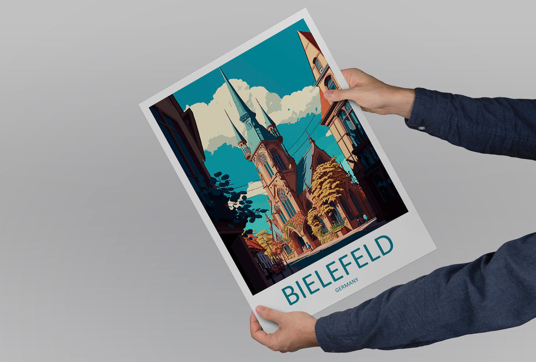 Bielefeld Travel Print Wall Art Bielefeld Wall Hanging Home Décor Bielefeld Gift Art Lovers Germany Art Lover Gift Bielefeld Art Travel Gift