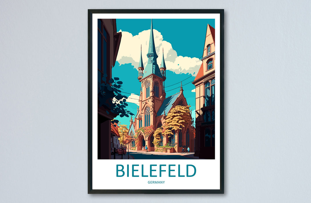 Bielefeld Travel Print Wall Art Bielefeld Wall Hanging Home Décor Bielefeld Gift Art Lovers Germany Art Lover Gift Bielefeld Art Travel Gift
