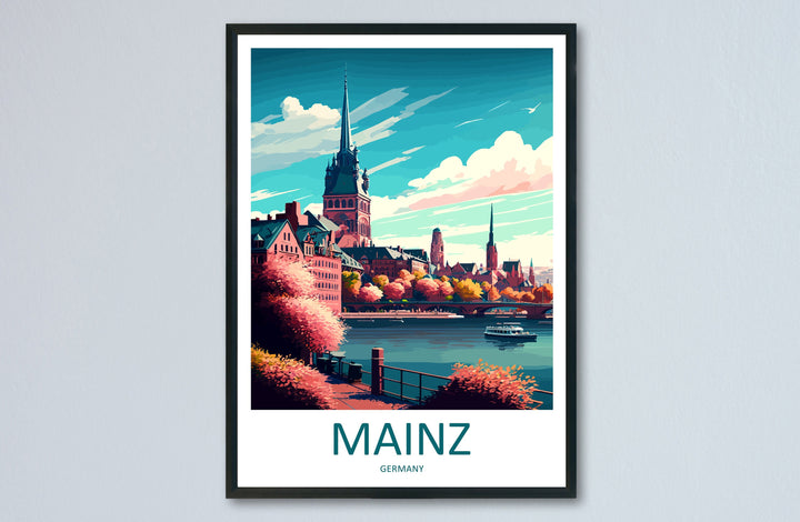Mainz Travel Print Wall Art Mainz Wall Hanging Home Décor Mainz Gift Art Lovers Germany Art Lover Gift Mainz Art Travel Gift Mainz Germany