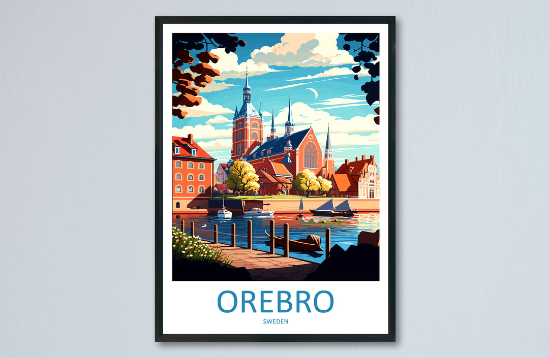 Orebro Travel Print Wall Art Orebro Wall Hanging Home Décor Orebro Gift Art Lovers Sweden Art Lover Gift Orebro Travel Art Poster Orebro