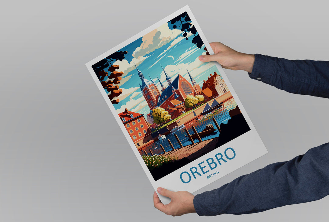Orebro Travel Print Wall Art Orebro Wall Hanging Home Décor Orebro Gift Art Lovers Sweden Art Lover Gift Orebro Travel Art Poster Orebro