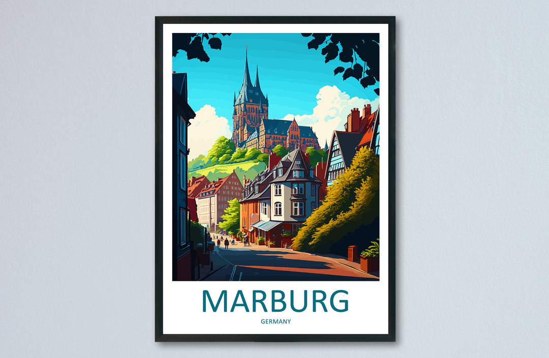 Marburg Travel Print Wall Art Marburg Wall Hanging Home Décor Marburg Gift Art Lovers Germany Art Lover Gift Marburg Art Travel Gift