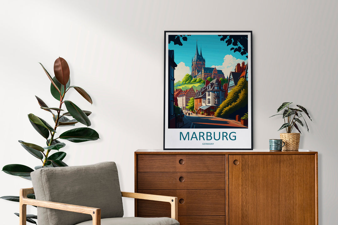 Marburg Travel Print Wall Art Marburg Wall Hanging Home Décor Marburg Gift Art Lovers Germany Art Lover Gift Marburg Art Travel Gift