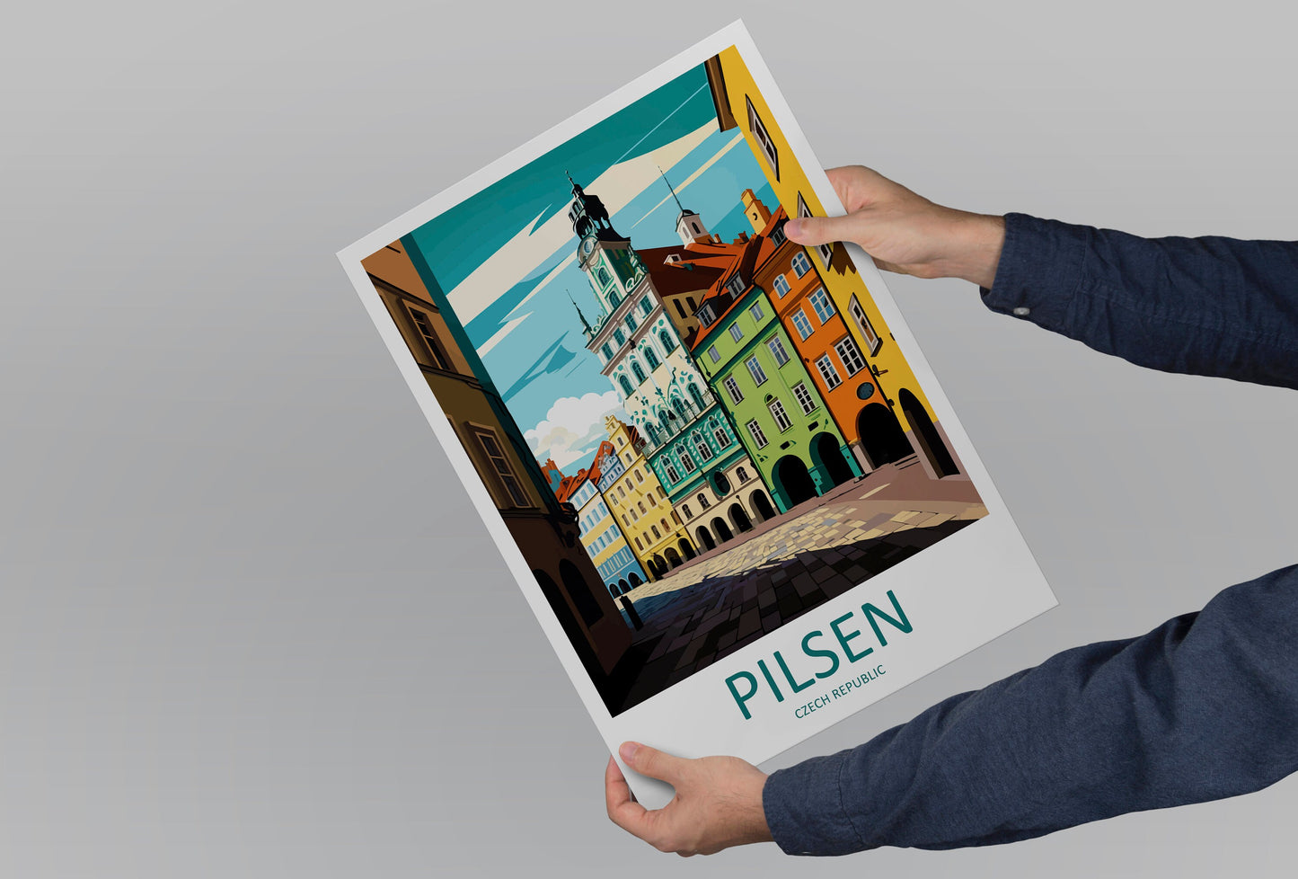 Pilsen Travel Print Wall Art Pilsen Wall Hanging Home Décor Pilsen Gift Art Lovers Czech Republic Art Lover Gift Pilsen Art Decor