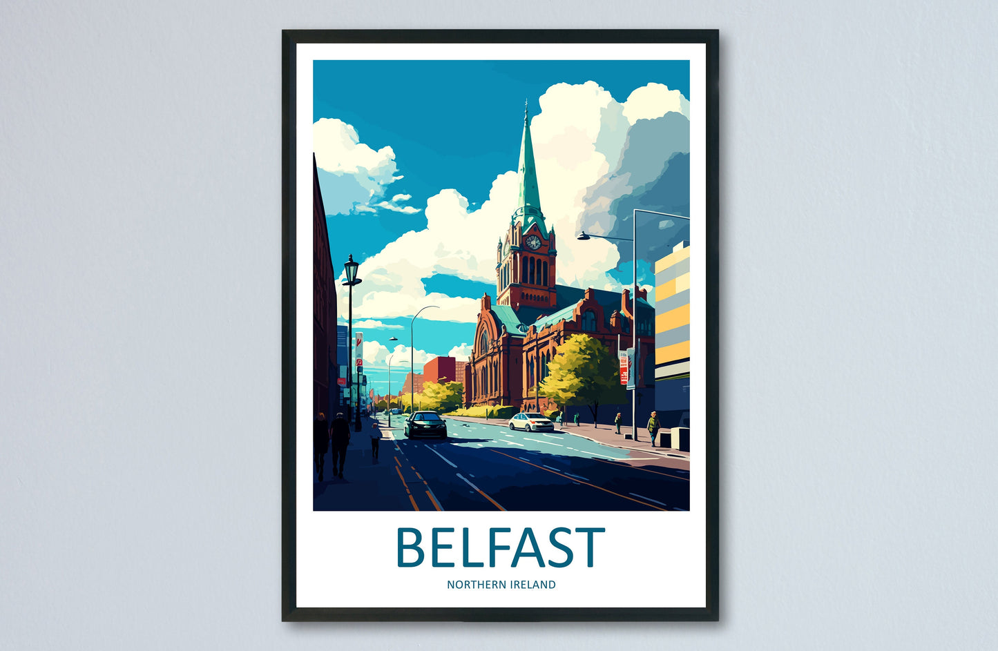 Belfast Travel Print Wall Art Belfast Wall Hanging Home Décor Belfast Gift Art Lovers Ireland Art Lover Gift Belfast Travel Art Gift