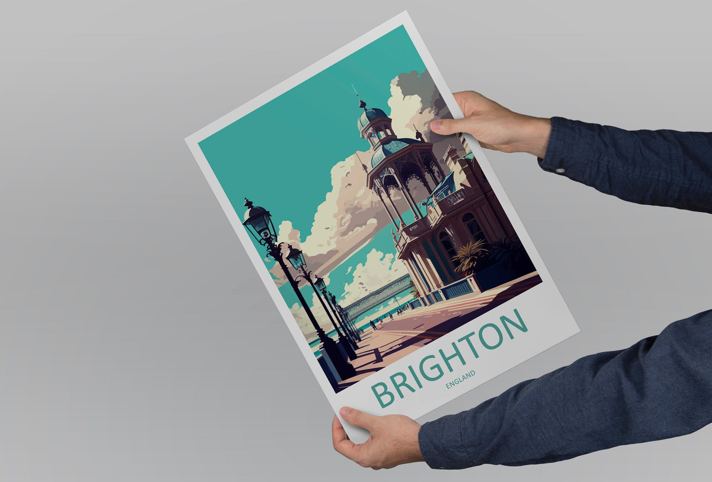 Brighton Travel Print Wall Art Brighton Wall Hanging Home Décor Brighton Gift Art Lovers England Art Lover Gift Brighton Travel Art Gift