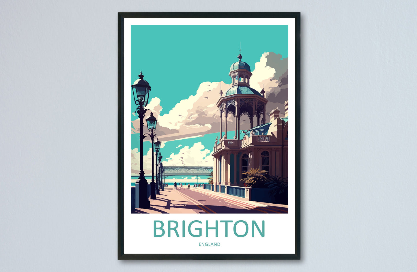 Brighton Travel Print Wall Art Brighton Wall Hanging Home Décor Brighton Gift Art Lovers England Art Lover Gift Brighton Travel Art Gift