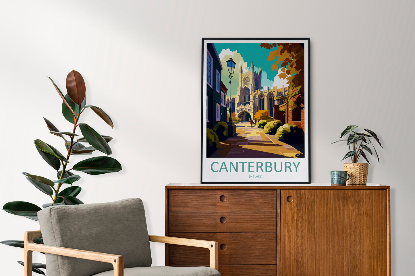 Canterbury Travel Print Wall Art Canterbury Wall Hanging Home Décor Canterbury Gift Art Lovers Art Lover Gift Canterbury Travel Art Gift