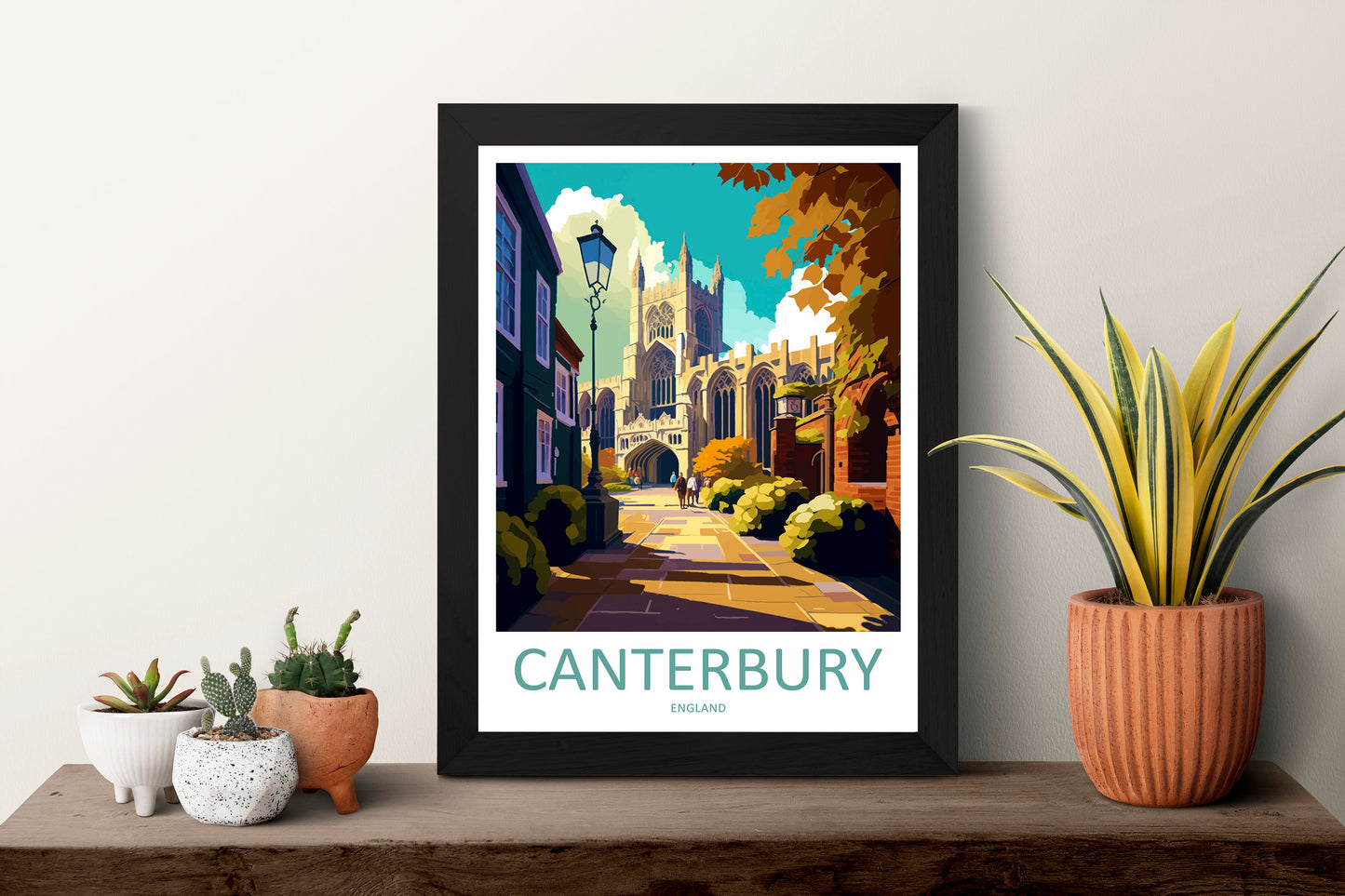 Canterbury Travel Print Wall Art Canterbury Wall Hanging Home Décor Canterbury Gift Art Lovers Art Lover Gift Canterbury Travel Art Gift