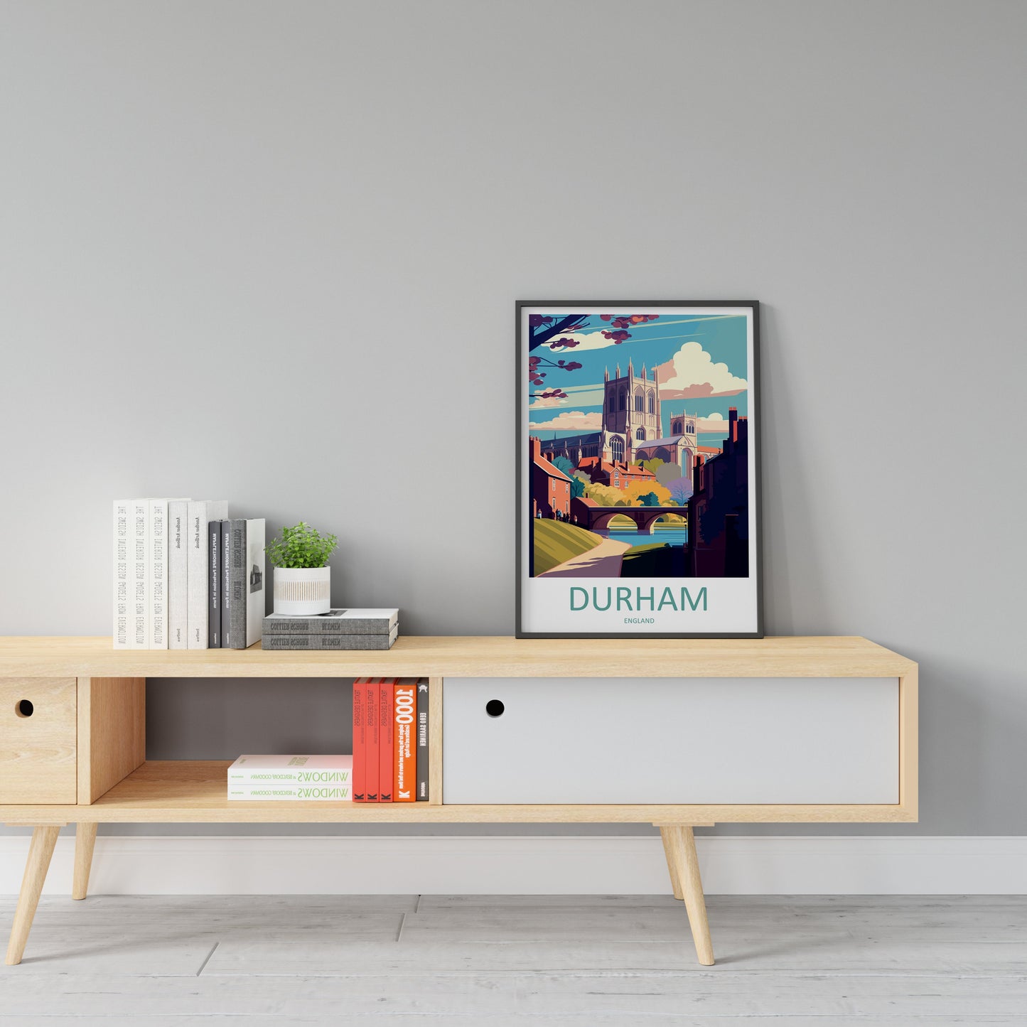Durham Travel Print Wall Art Durham Wall Hanging Home Décor Durham Gift Art Lovers England Art Lover Gift Durham Travel Art Gift