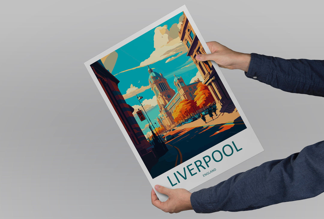 Liverpool Travel Print Wall Art Liverpool Wall Hanging Home Décor Liverpool Gift Art Lovers England Art Lover Gift Liverpool Travel Art Gift