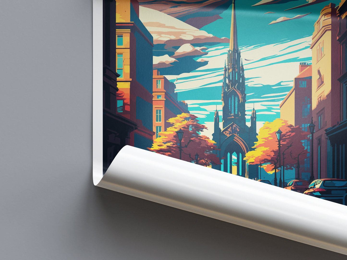 Glasgow Travel Print Wall Art Glasgow Wall Hanging Home Décor Glasgow Gift Art Lovers Scotland Art Lover Gift Glasgow Travel Artwork