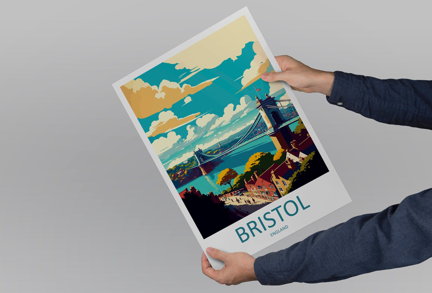 Bristol Travel Print Wall Art Bristol Wall Hanging Home Décor Bristol Gift Art Lovers England Art Lover Gift Bristol Bridge City Art Print