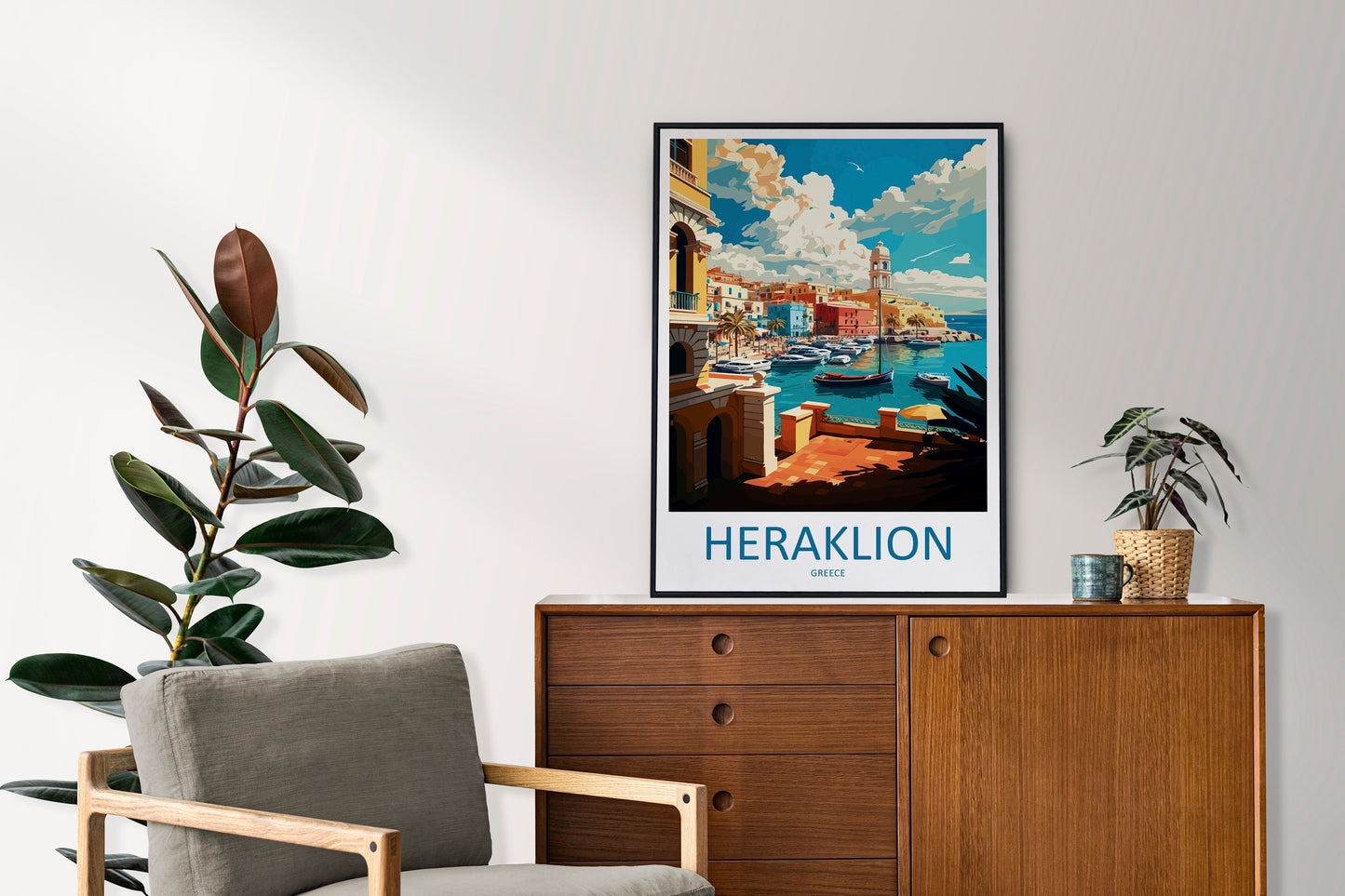 Heraklion Travel Print Wall Art Heraklion Greece Wall Hanging Home Decoration Heraklion Gift Art Lovers Wall Art Print Heraklion Greece