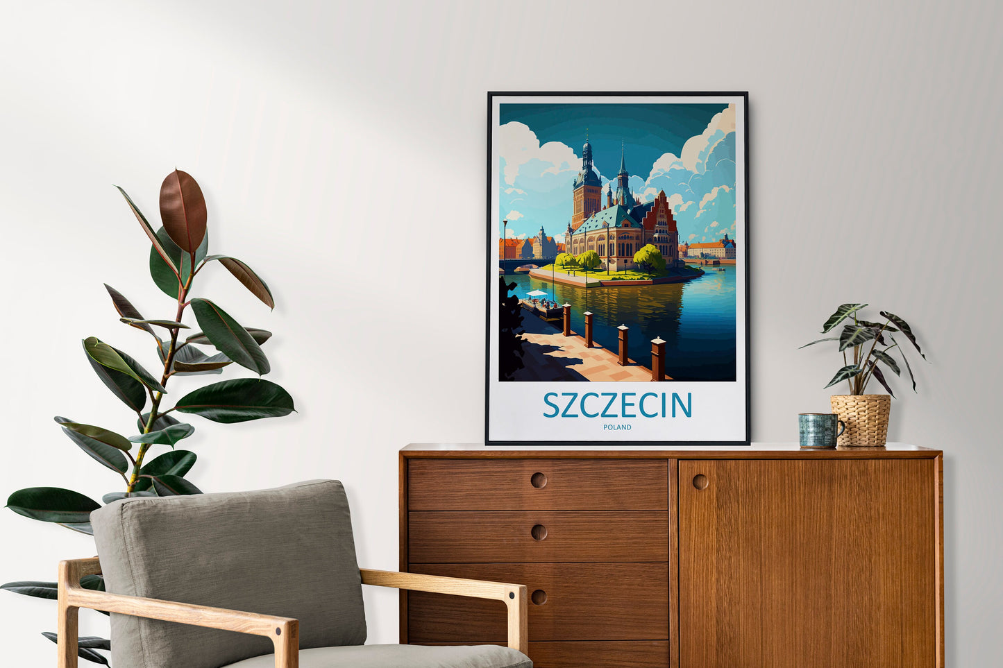Szczecin Travel Print Wall Art Szczecin Wall Hanging Home Décor Szczecin Gift Art Lovers Poland Art Lover Gift Szczecin Travel Wall Art