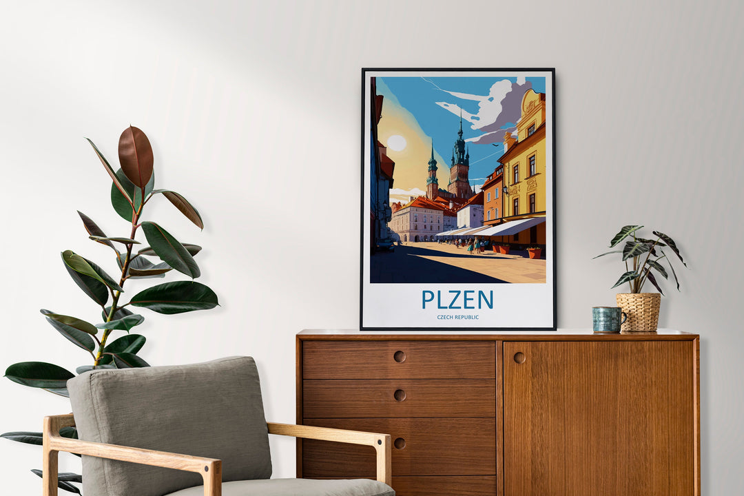 Plzen Travel Print Wall Art Plzen Wall Hanging Home Décor Plzen Gift Art Lovers Czech Republic Art Lover Gift Plzen Art Decor