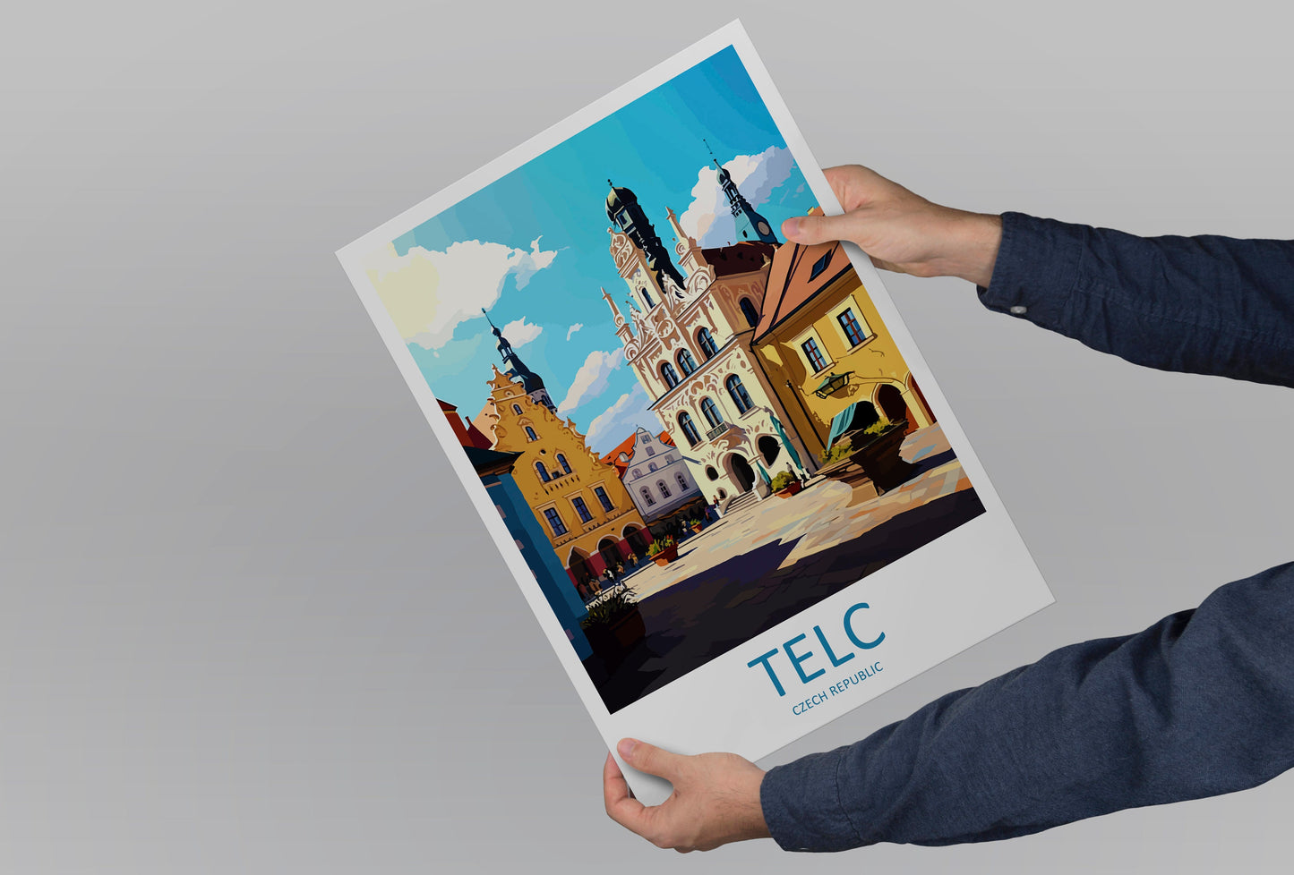 Telc Travel Print Wall Art Telc Wall Hanging Home Décor Telc Gift Art Lovers Czech Republic Art Lover Gift Telc Art Decor