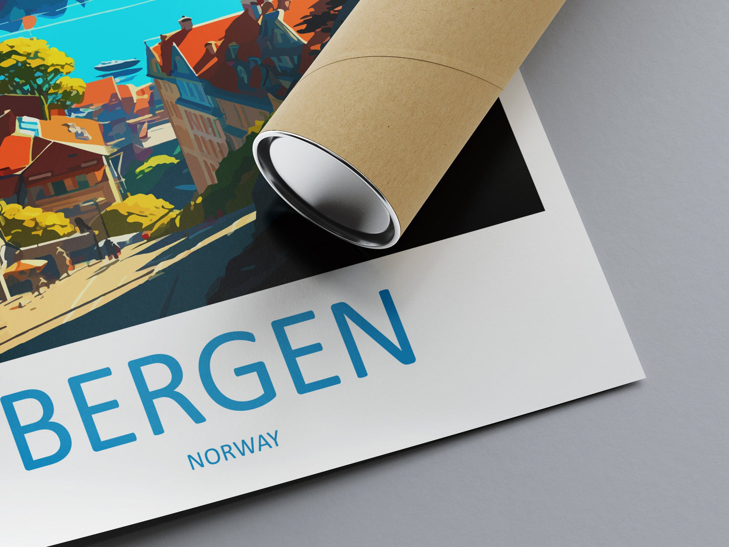 Bergan Travel Print Wall Art Bergan Wall Hanging Home Décor Bergan Gift Art Lovers Norway Art Lover Gift Bergan Travel Art Oslo Wall Decor