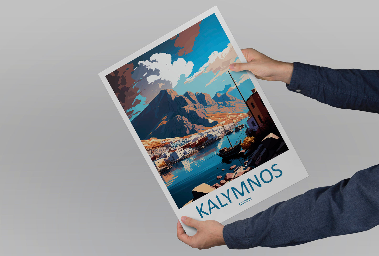 Kalymnos Travel Print Wall Art Kalymnos Greece Wall Hanging Home Decoration Kalymnos Gift Art Lovers Wall Art Print Kalymnos Greece Wall Art