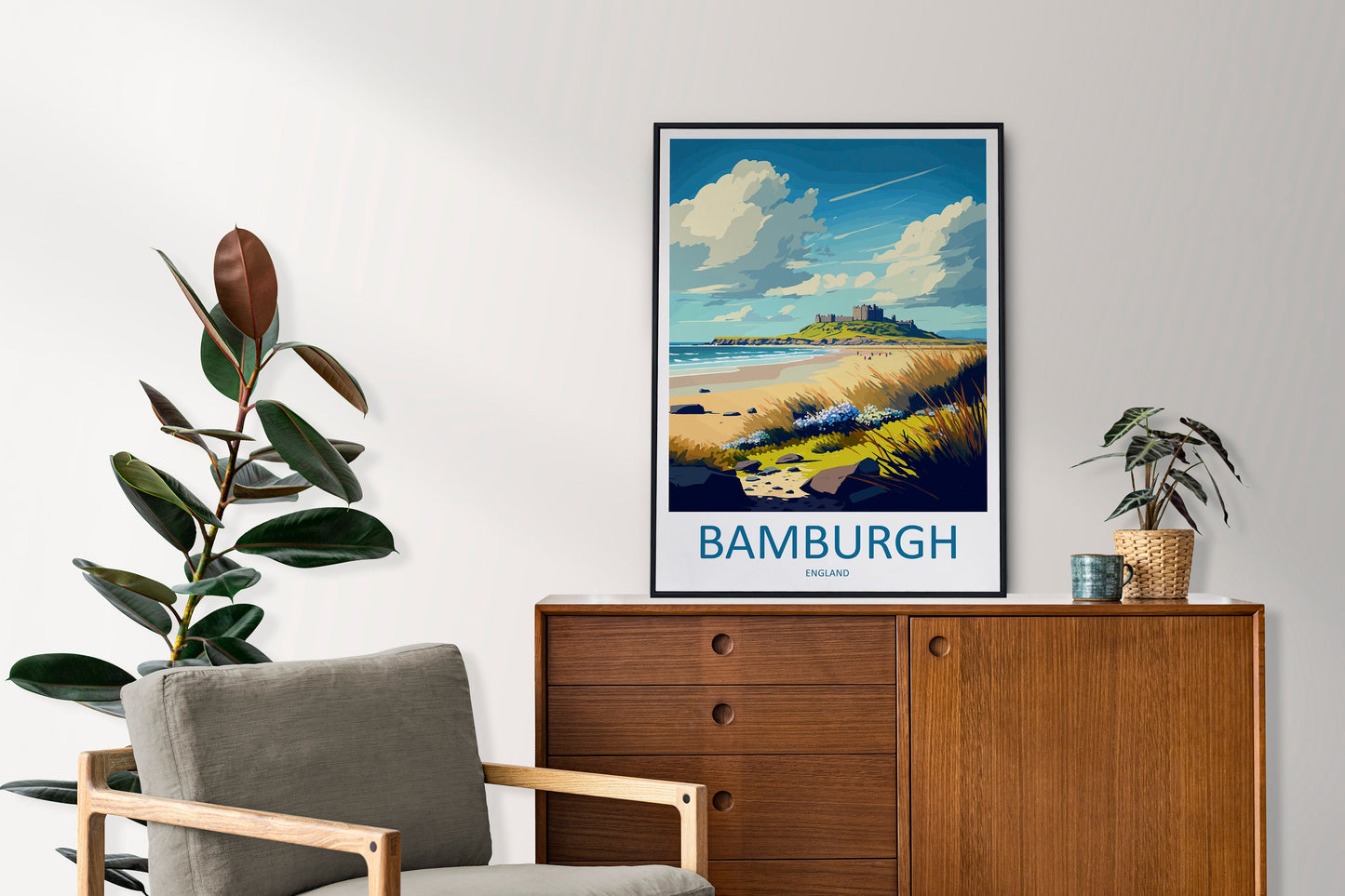 Bamburgh Castle Travel Print Wall Art Bamburgh Castle Wall Hanging Home Décor Bamburgh Castle Gift Art Lovers England Art Lover Gift
