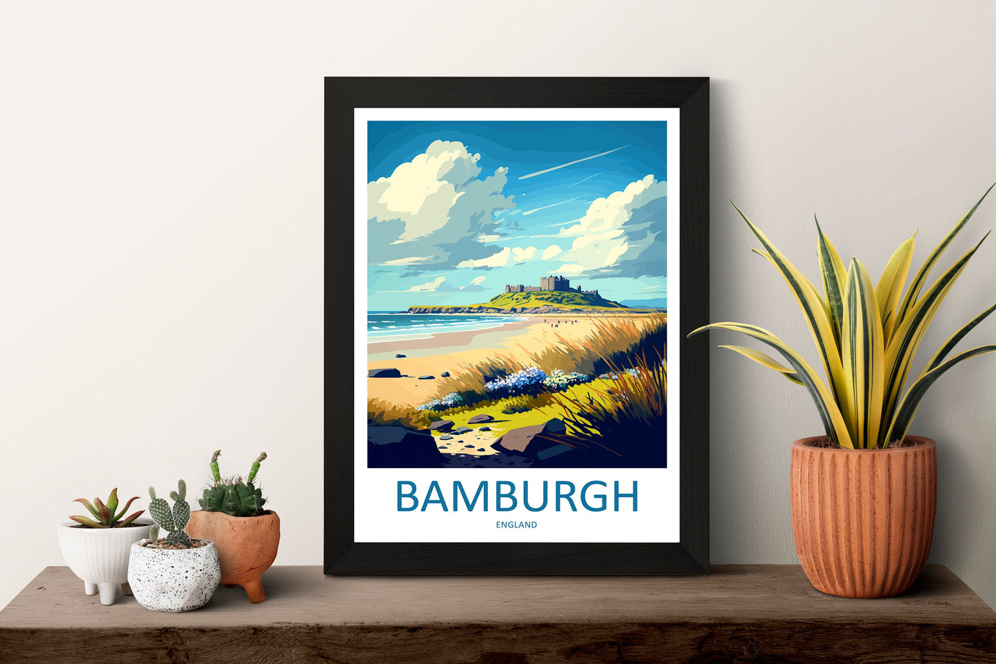 Bamburgh Castle Travel Print Wall Art Bamburgh Castle Wall Hanging Home Décor Bamburgh Castle Gift Art Lovers England Art Lover Gift