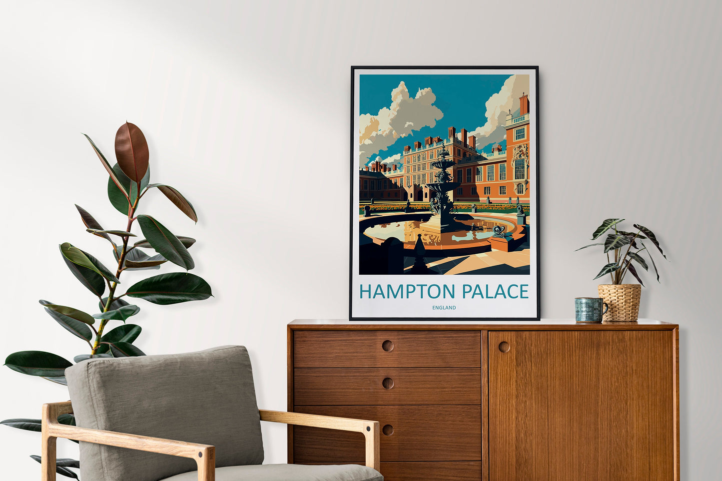 Hampton Palace Travel Print Wall Art Hampton Palace Wall Hanging Home Décor Hampton Palace Gift Art Lovers England Art Lover Gift