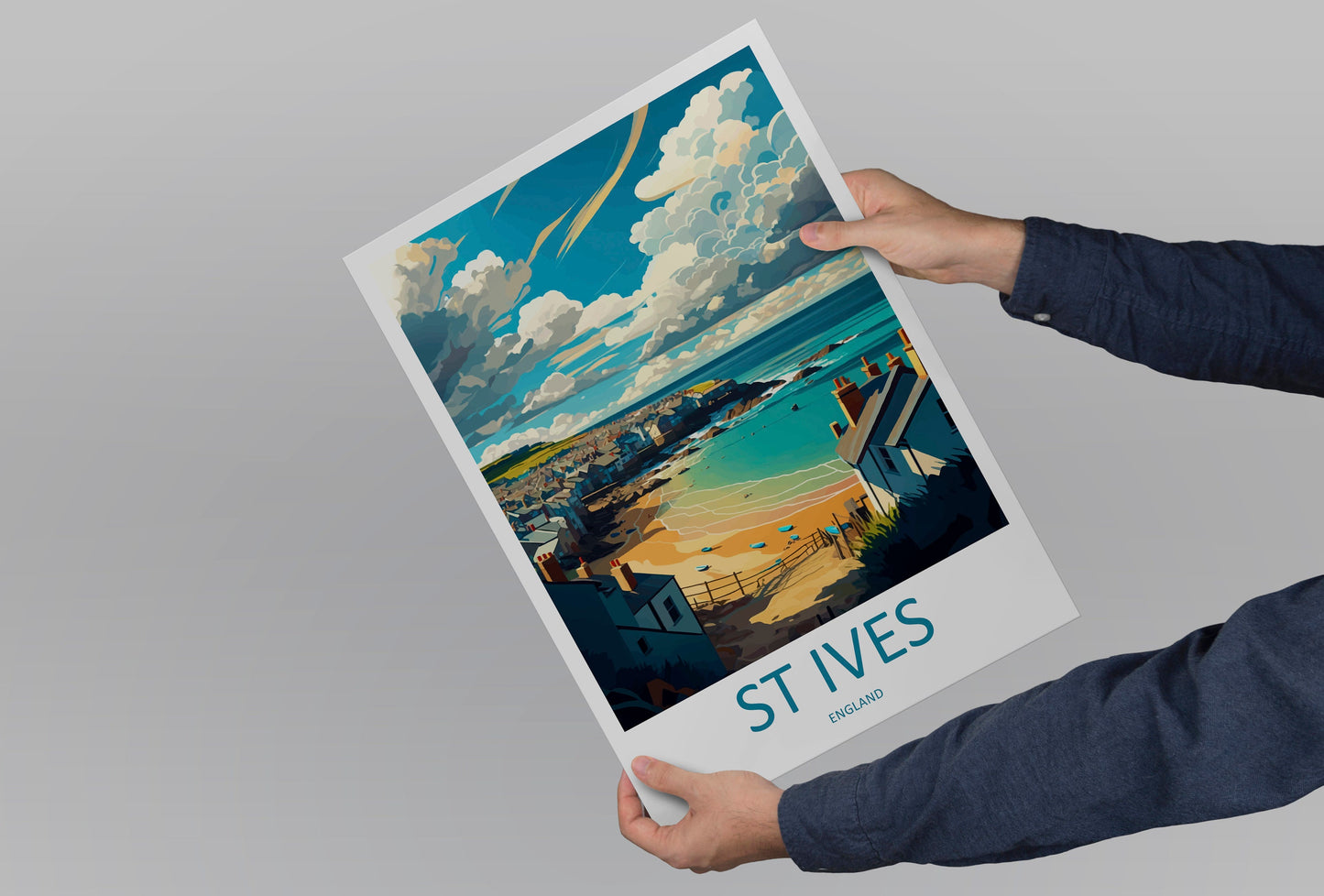 St Ives Travel Print Wall Art St Ives Wall Hanging Home Décor St Ives Gift Art Lovers England Art Lover Gift St Ives Travel Souvenir