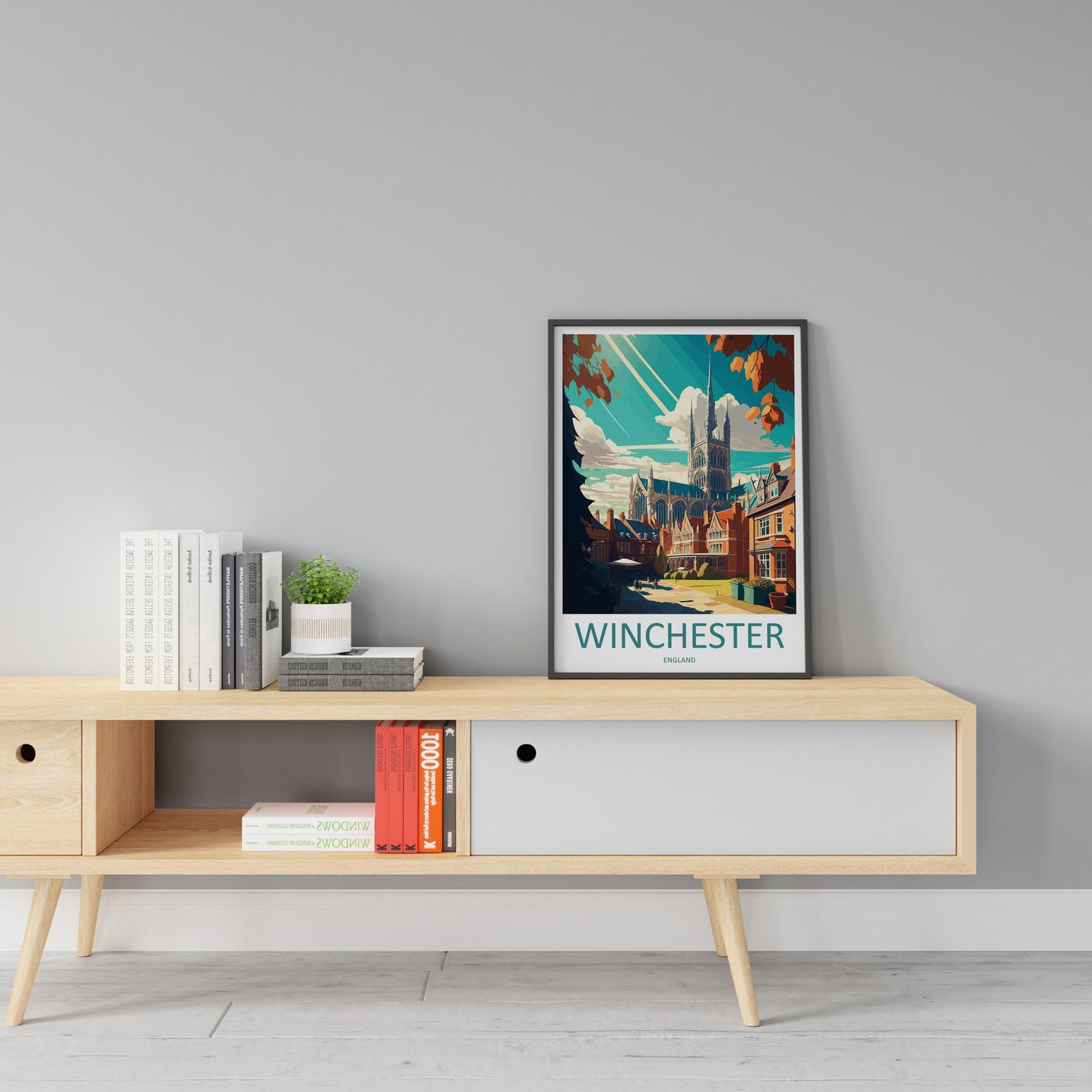 Winchester Travel Print Wall Art Winchester Wall Hanging Home Décor Winchester Gift Art Lovers England Art Lover Gift Winchester Travel