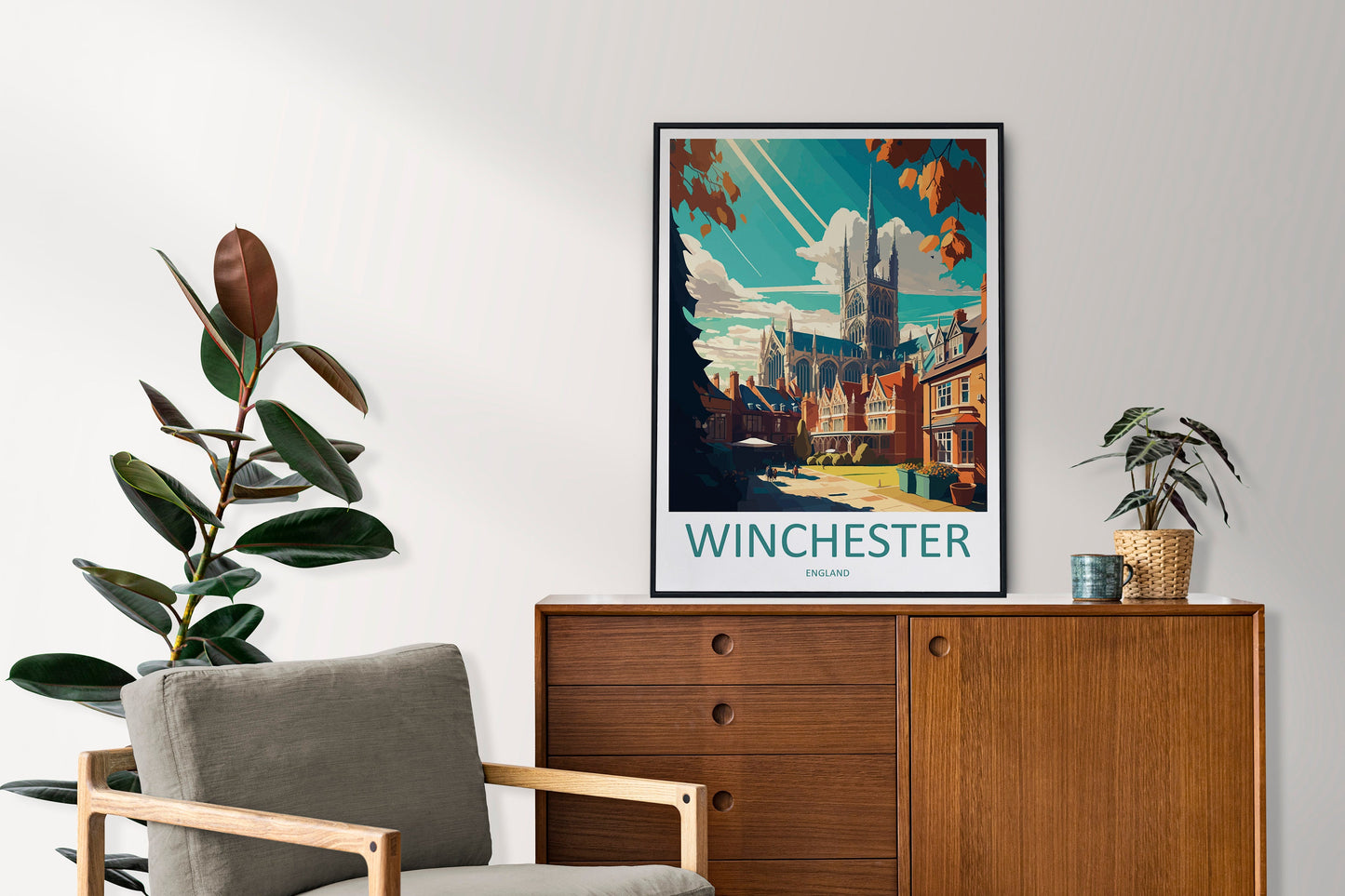 Winchester Travel Print Wall Art Winchester Wall Hanging Home Décor Winchester Gift Art Lovers England Art Lover Gift Winchester Travel