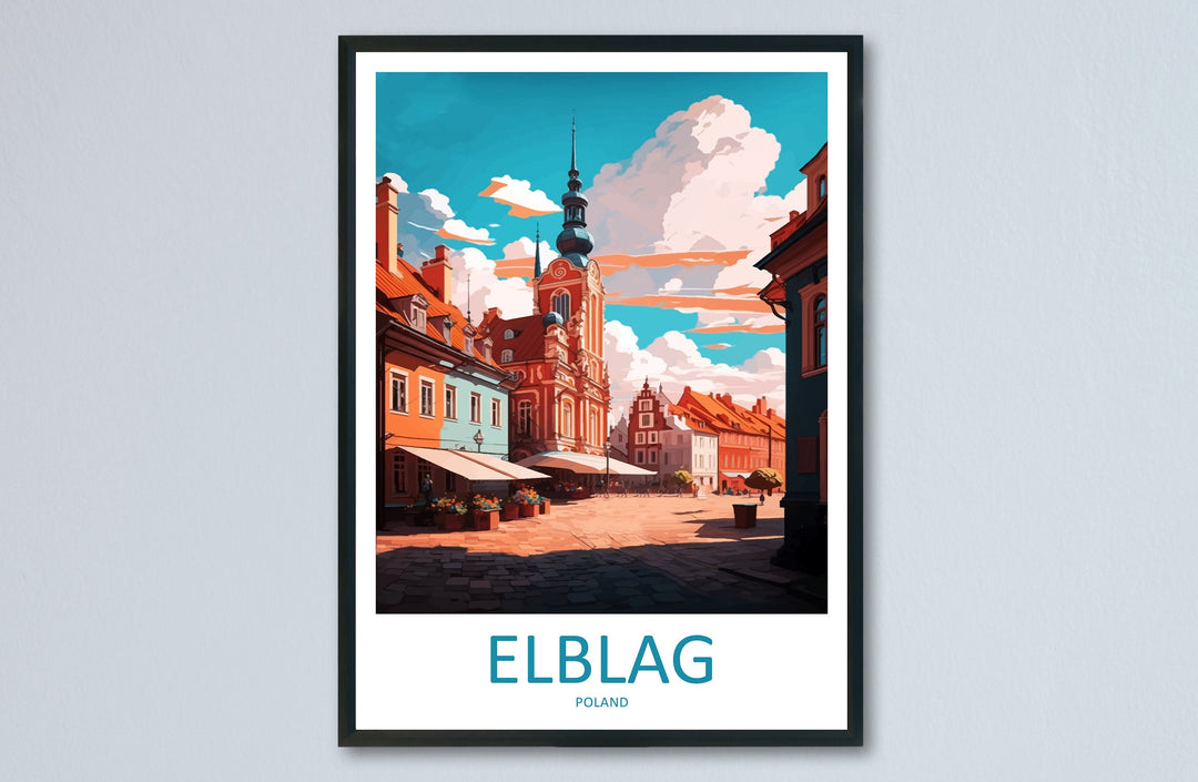 Elblag Travel Print Wall Art Elblag Wall Hanging Home Décor Elblag Gift Art Lovers Poland Art Lover Gift Elblag Travel Wall Art