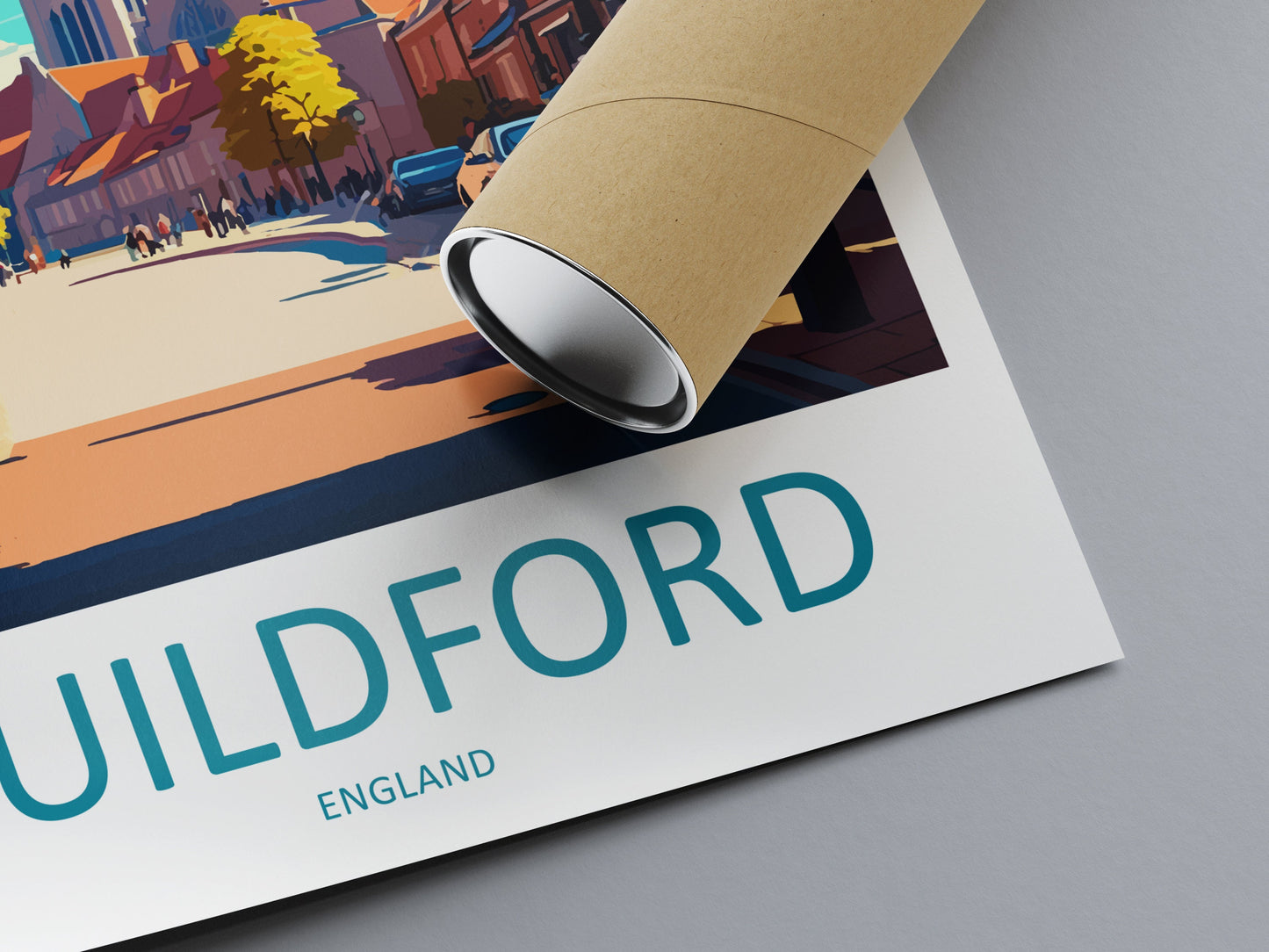Guildford Travel Print Wall Art Guildford Wall Hanging Home Décor Guildford Gift Art Lovers England Art Lover Gift Guildford Travel Décor